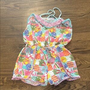 Matilda Jane Pink and Blue Floral Jumpsuit